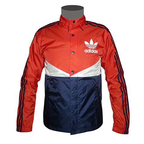 adidas windbreaker herren rot weiß blau|Adidas windbreaker vintage.